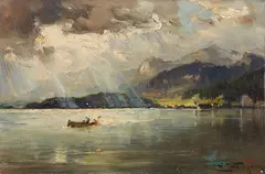 Josef Wopfner, Am Wörthersee, 1910-1915, Oil on canvas on panel
