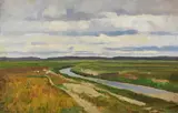 Fritz Overbeck, Moorkanal in der Hammeniederung, Nach 1894, Oil on board