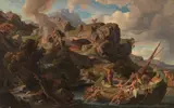 Friedrich Preller d. Ä., Abfahrt vom Lande der Kyklopen, 1864, Oil on cardboard
