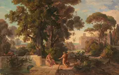 Friedrich Preller d. Ä., Odysseus empfängt von Hermes das Moly, 1864, Oil on cardboard