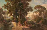 Friedrich Preller d. Ä., Odysseus empfängt von Hermes das Moly, 1864, Oil on cardboard
