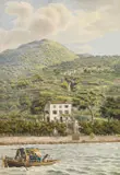 Heinrich Adam, Die Villa Artaria am Comer See, 1813, Watercolor over pencil on paper