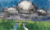 Sommerwolken über der Marsch by Emil Nolde, Um 1925, Watercolor, sold Jun 2019