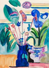 Stillleben mit Calla by Ernst Ludwig Kirchner, Um 1935, Gouache, India ink and black chalk, sold Jun 2019