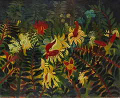 Josef Scharl, Tropische Blumen und Pflanzen/Exotische Pflanzen, 1934, Oil on canvas