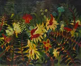 Josef Scharl, Tropische Blumen und Pflanzen/Exotische Pflanzen, 1934, Oil on canvas