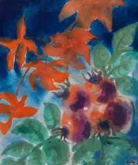 Hagebutten und wilder Wein by Emil Nolde, Um 1930/1935, Watercolor, sold Jun 2019