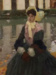 Porträt Veronika Kirmaier im Schleissheimer Garten by Leo Putz, 1903, Oil on canvas, sold Jun 2019