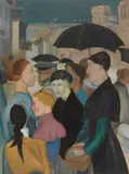 Reinhold Ewald, Der Regentag, 1917, Oil on canvas