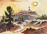 Dünengelände I by Karl Schmidt-Rottluff, 1937, Watercolor and ink brush, sold Jun 2019