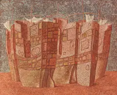 Domenico Gnoli, Senza titolo, 1954, Tempera on canvas, doubled