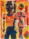 Harlem Street, New York by George Grosz, Um 1935, Watercolor, sold Jun 2019