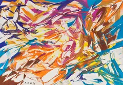 Karl Otto Götz, Entwurf zu Giverny V, 1988, Gouache