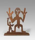A. R. Penck, Kleiner Mann - Großer Mann, 1990, Sculpture. Steel, corroded