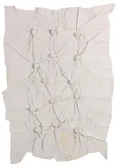 Herbert Zangs, Verknüpfung, 1979, Mixed media. Gravel, cotton cloth, white paint