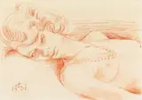 Otto Dix, Liegender Halbakt, 1931, Sanguine