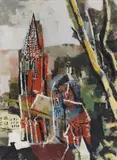 Franz Xaver Fuhr, Die Rote Kirche, 1938, Oil on canvas