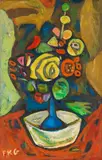 Friedrich Karl Gotsch, Blumenvase in weißer Schale I