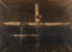 Unendlich by Fritz Winter, 1932, Oil on paper, laid on canvas, sold Jun 2019