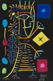 Jacqueline (La Dame aux Dés) by Pablo Picasso, Um 1960, Lithograph in colors, sold Jun 2019