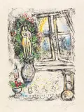 La fenêtre entrouverte by Marc Chagall, 1975, Lithograph, sold Jun 2019