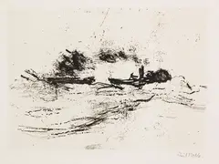 Schlepper by Emil Nolde, 1910, Drypoint, sold Jun 2019
