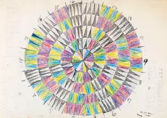 Alfred Jensen, Ohne Titel, 1964, Colored pencil drawing