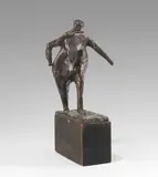 Anthony Caro, Woman walking along, 1955, Bronze, with gold-brown patina. Mounted on wood...