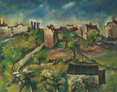 Ernst Fritsch, Vorstadtlandschaft, 1919, Oil on canvas