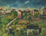Ernst Fritsch, Vorstadtlandschaft, 1919, Oil on canvas