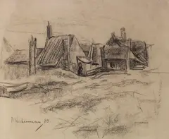 Katwijk by Max Liebermann, 1880/90, Charcoal drawing, sold Jun 2019