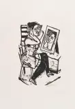 Max Beckmann, Toilette (Vorm Spiegel), 1923, Woodcut