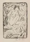 Otto Mueller, Sitzende, von Blattwerk umgeben (helle Fassung), 1923, Lithograph