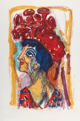 Contessa by Otto Dix, 1962, Lithograph in colors, sold Jun 2019