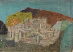 Werner Gilles, Aus dem Orpheuszyklus - Geträumte Stadt, 1928/1946, Oil on paper