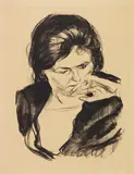 Edvard Munch, Frauenkopf mit der Hand am Mund