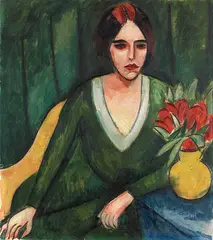 Max Pechstein, Damenbildnis. Verso: Liegender Akt, 1913/14, Oil on canvas, painted on both sides