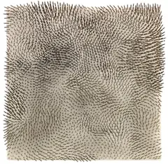 Günther Uecker, Feld der Erwartungen - Hommage à Adalbert Stifter, 1968-1973, Nails, canvas on panel
