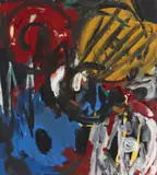 Mit gotischem Rot by Ernst Wilhelm Nay, 1963, Oil on canvas, sold Jun 2019