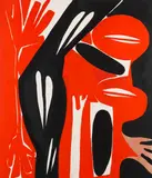 Schwarz-Rot-Rosa by Ernst Wilhelm Nay, 1968, Oil on canvas, sold Jun 2019