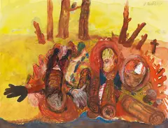 Georg Baselitz, Ohne Titel, 1964, Mixed media. Watercolor, colored crayon and ind...