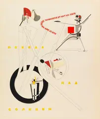 El Lissitzky, Plastische Gestaltung der elektro-mechanischen Schau «Sieg über Sonne», 1923, The portfolio comprising 10 sheets Lithographs,...
