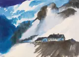 Schweizer Berglandschaft im Winter by Emil Nolde, Wohl 1930, Watercolor on paper, sold Jun 2019
