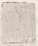 Picador, Femme et Cheval (épreuve rincée) by Pablo Picasso, 1959-1964, Linocut. Negative print from the drawing plate ..., sold Jun 2019