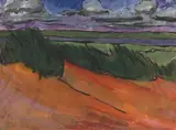 Abendstimmung am Ruttebüller See bei Utenwarf by Emil Nolde, Um 1916/1920, Watercolor and ink brush drawing, sold Jun 2019