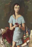 Näherin by Karl Hofer, 1943, Oil on canvas, sold Jun 2019