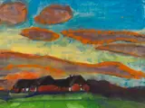 Hof Seebüll unter Abendhimmel by Emil Nolde, Um 1940, Watercolor, sold Jun 2019