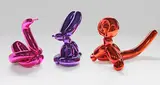 Jeff Koons, Balloon Swan (Magenta). Balloon Rabbit (Violet). Balloon Monkey (Orange), 2017, Multiple