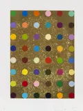 Aurous Iodide by Damien Hirst, 2009, Screenprint in colours with gold glitter, on wove paper, with full margins,, sold Jun 2019