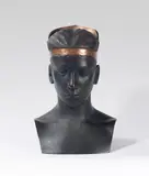 Sascha Schneider, Jünglingsbüste mit ägyptischer Kopfbedeckung, Ca. 1911, Bronze, with black-brown patina and partly poli...